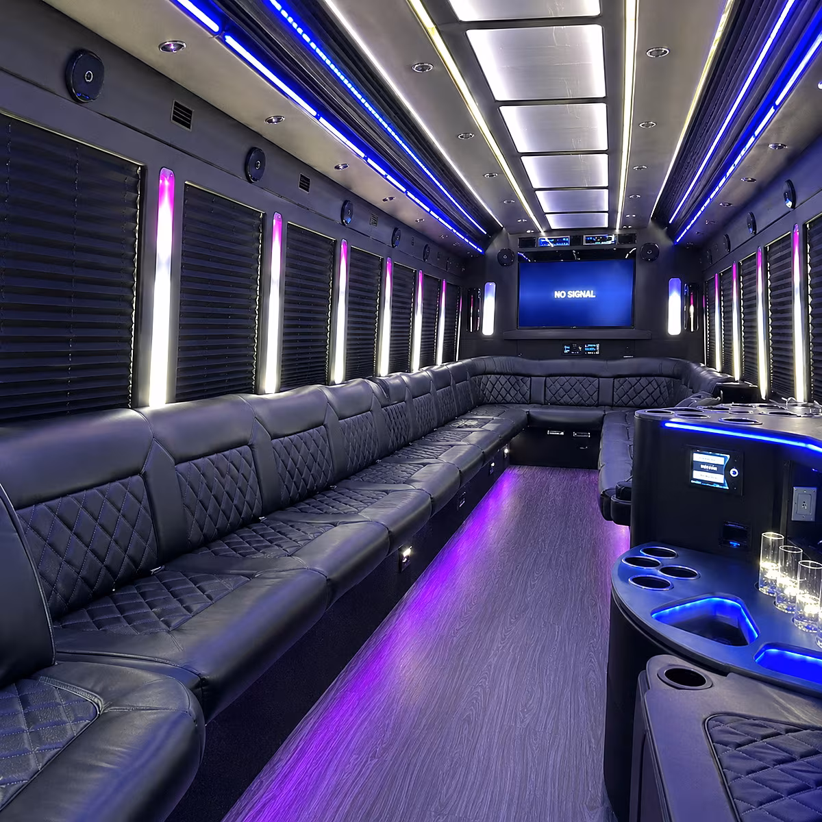 minneapolis 30 passenger party bus inside