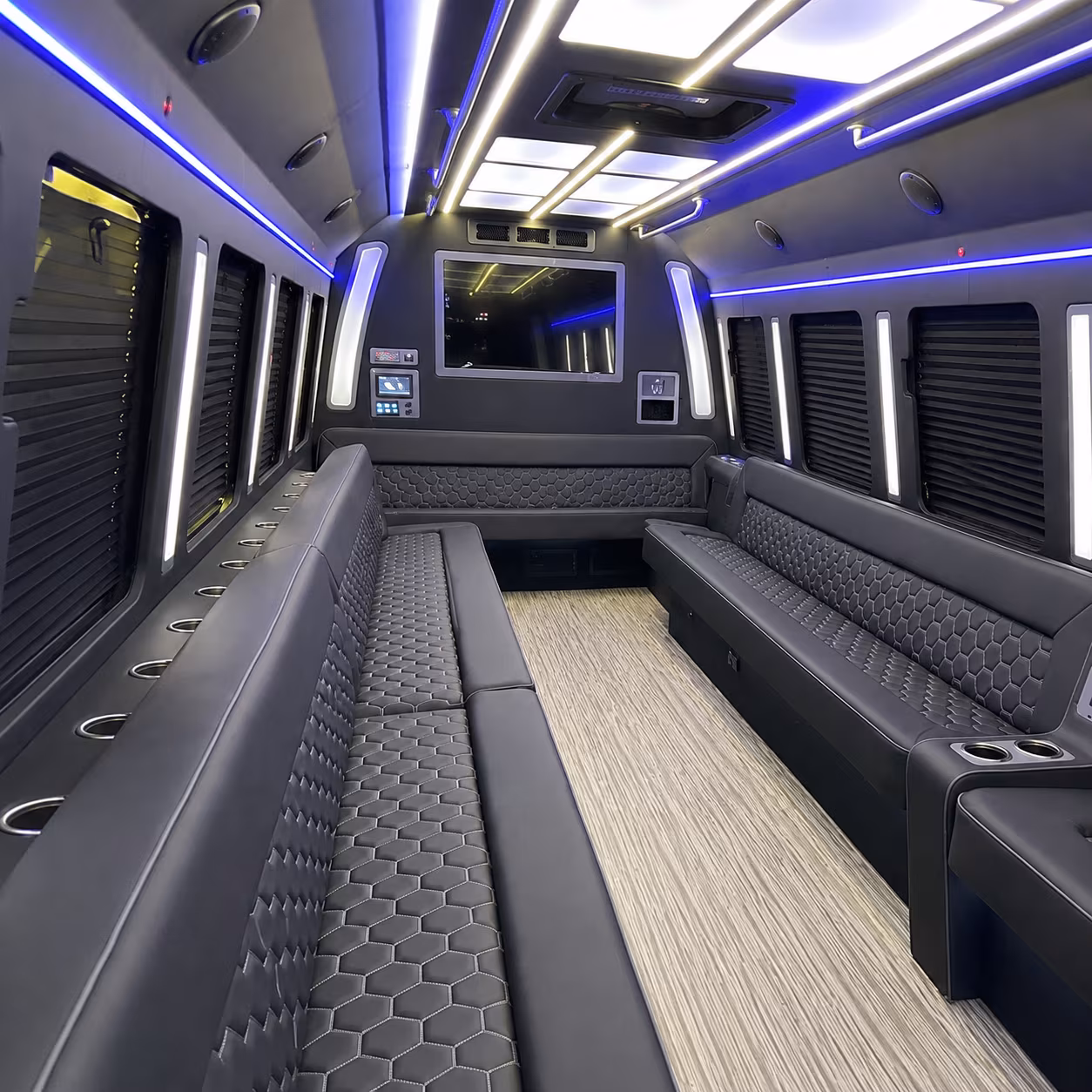 minneapolis 40 passenger party bus inside