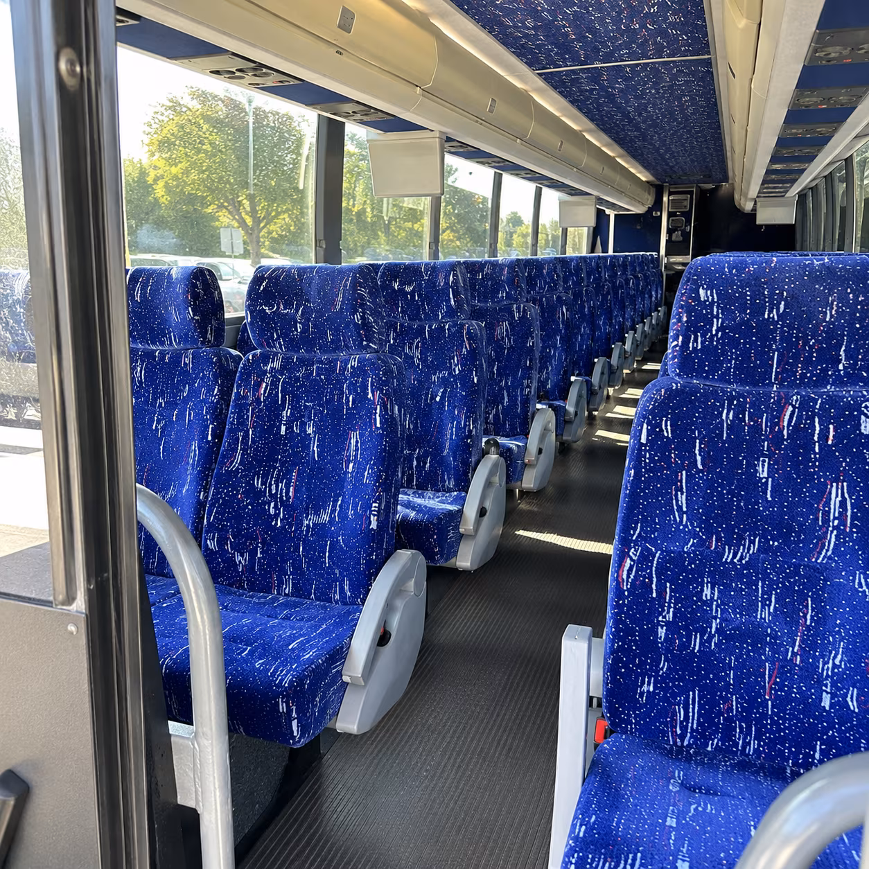 minneapolis 50 passenger charter bus inside