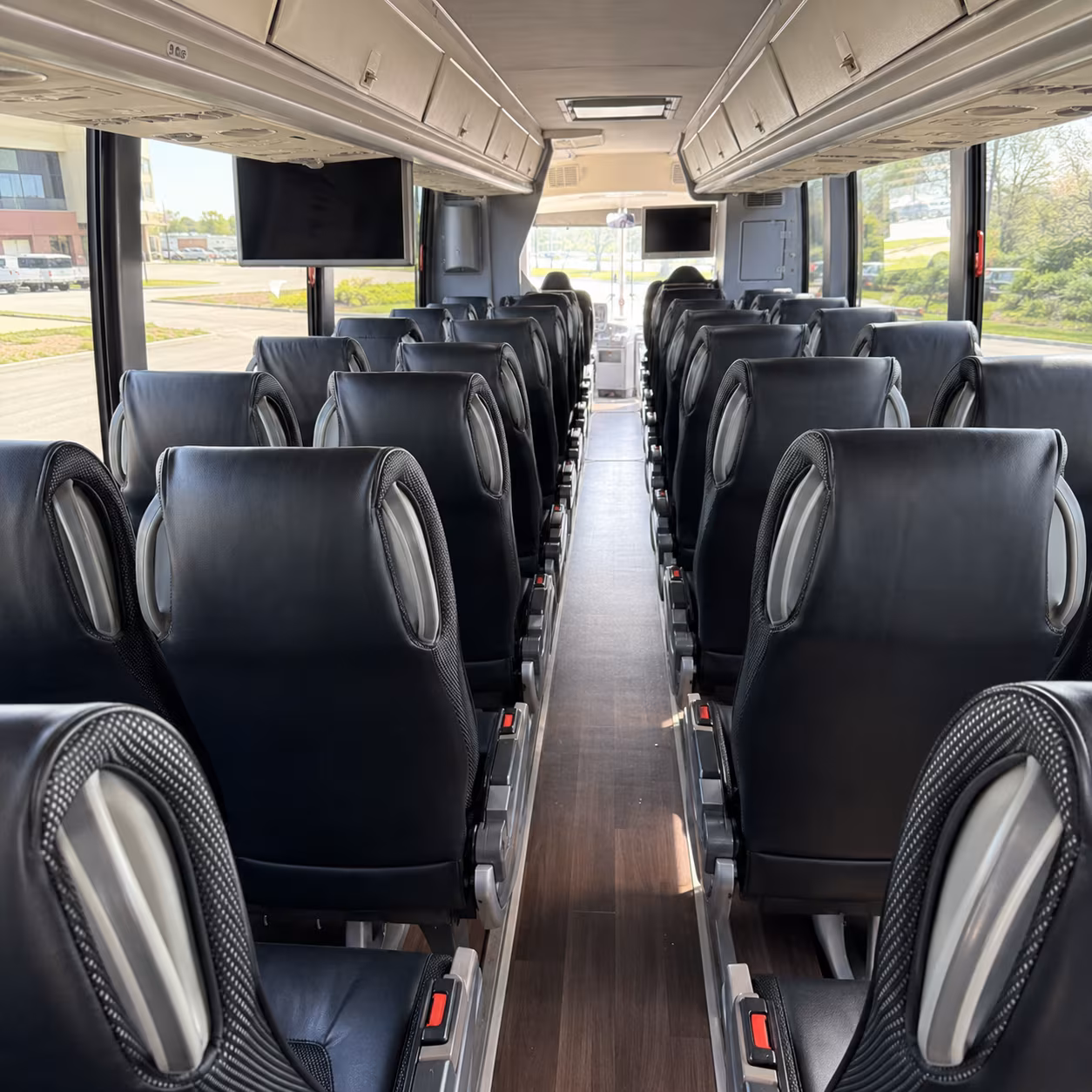minneapolis 56 passenger charter bus inside